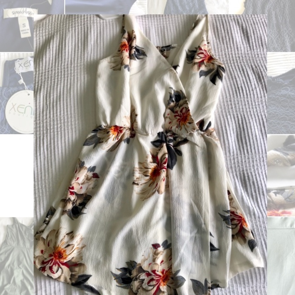 Floral Low-cut Romper